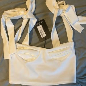 NWT Pretty Little Thing White Crop Top Tank